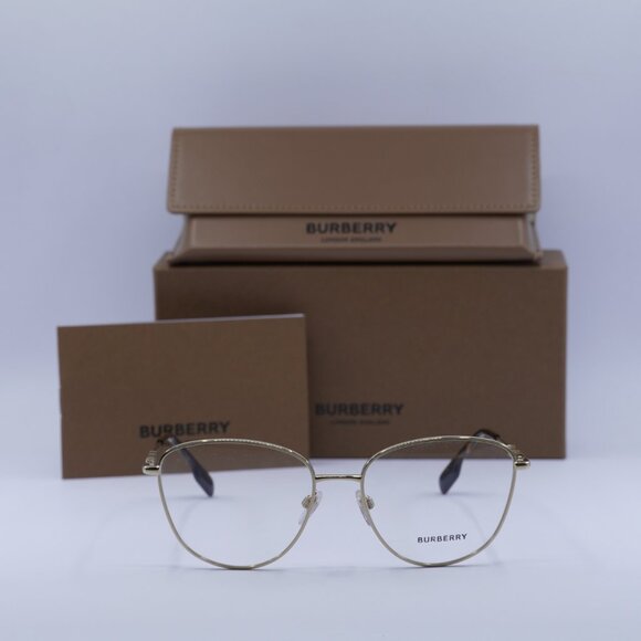 Burberry BE1376 1340 Cat eye Eyeglasses 55mm - Light Gold - Picture 4 of 10
